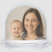 Gepersonaliseerde Familiefoto Snow Wereldbol Sneeuwbol (Achterkant)