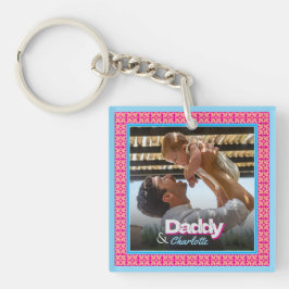 Gepersonaliseerde familiefoto - vader met dochter- sleutelhanger