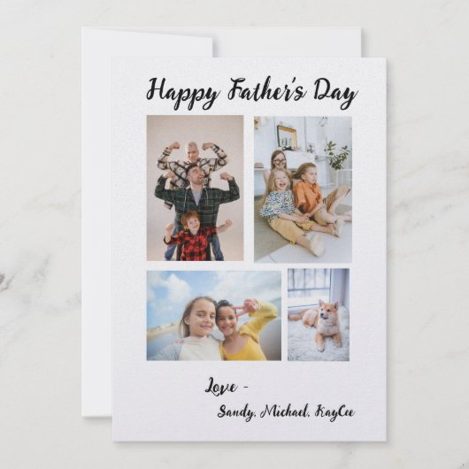 Gepersonaliseerde Familiefoto Vaderdag Kaart (Voorkant)