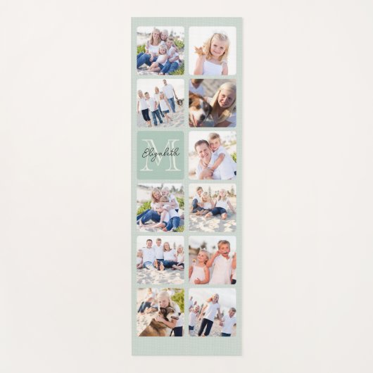Gepersonaliseerde Familiefotocollage - Monogram Yogamat (Voorkant)
