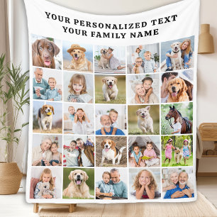 Gepersonaliseerde Familiefotocollage Schattige 25  Fleece Deken