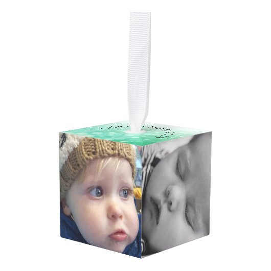 Gepersonaliseerde familiefoto's met kerstmis decoratie (Voorkant hoekig)