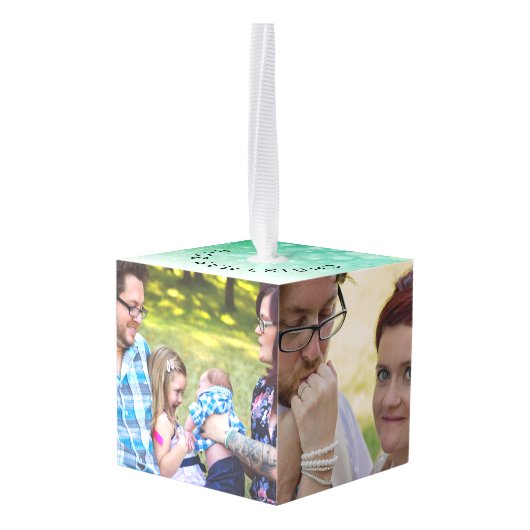 Gepersonaliseerde familiefoto's met kerstmis decoratie (Achter hoekig)