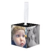 Gepersonaliseerde familiefoto's met kerstmis decoratie (Voorkant hoekig)