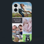 Gepersonaliseerde familieherinneringen Fotocollage iPhone 16 Plus Hoesje<br><div class="desc">Personaliseer deze telefoonhoes voor moeder met haar favoriete foto. Vul de fotocollage waar ze elke dag naar kan kijken. Inclusief foto's van de kinderen,  huisdieren,  partner,  het hele gezin. Krijtbord blok met aanpasbare tekst "We love you mommy"</div>