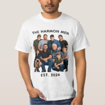 Gepersonaliseerde familieman foto, naam en jaar op
