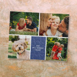 Gepersonaliseerde familienaam 4 foto's Collage Legpuzzel<br><div class="desc">Personaliseer met uw vier favoriete familiefoto's met uw familienaam. Creëer een unieke fotocollage,  herinnering en geschenk. Een heerlijk aandenken om te koesteren! Ontworpen door Thisnotme©</div>