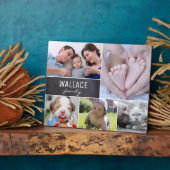 Gepersonaliseerde familienaam, 5 Foto Collage Fotoplaat (Zijkant)