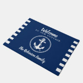 Gepersonaliseerde familienaam Anchor & Rope Cottag Deurmat (Schuin)