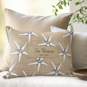 Gepersonaliseerde familienaam beach house lumbar k kussen