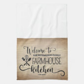 Gepersonaliseerde familienaam Boerderij Keuken Theedoek (Verticaal)