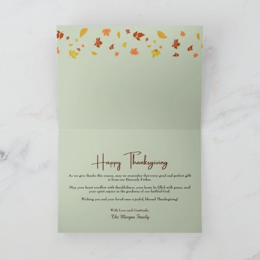 Gepersonaliseerde familienaam | Christelijke Thank Feestdagen Kaart (Binnen)