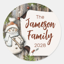 Gepersonaliseerde familienaam Christmas Snowman
