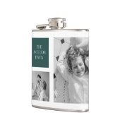 Gepersonaliseerde familienaam Collage Foto Gift Heupfles (Links)