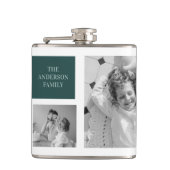 Gepersonaliseerde familienaam Collage Foto Gift Heupfles (Voorkant)