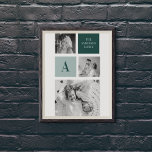 Gepersonaliseerde familienaam Collage Foto Gift Poster<br><div class="desc">Introductie van onze nieuwste gepersonaliseerde familienaam cadeau: Trendy Collage Photo & Green Theme! Dit unieke en stijlvolle cadeau is ontworpen om de speciale momenten van uw familie te vieren en een vleugje op natuur geïnspireerde elegantie toe te voegen aan uw interieur.</div>