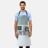 Gepersonaliseerde familienaam Collage Foto Gift Schort (Gedragen)