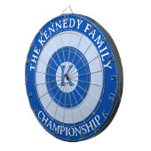 Gepersonaliseerde familienaam Custom Monogram Blau Dartbord (Voorkant Rechts)