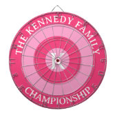 Gepersonaliseerde familienaam Custom Monogram Roze Dartbord (Voorkant)