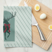 Gepersonaliseerde familienaam Elegant Kerstmis Theedoek (Quarter Fold)