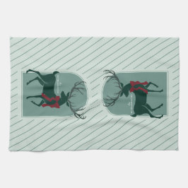 Gepersonaliseerde familienaam Elegant Kerstmis Theedoek