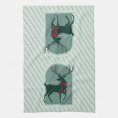 Gepersonaliseerde familienaam Elegant Kerstmis Theedoek (Verticaal)