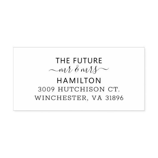 Gepersonaliseerde familienaam Elegant Script Zelfinktende Stempel (Design)