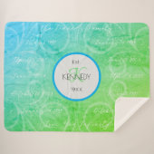 Gepersonaliseerde familienaam en belangrijke data sherpa deken (Voorkant (horizontaal))