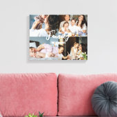 Gepersonaliseerde familienaam Familie 4 Foto Colla Canvas Afdruk (Insitu (Woonkamer))