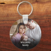 Gepersonaliseerde familienaam Foto Sleutelhanger (Achterkant)