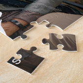 Gepersonaliseerde familienaam Hartfoto Puzzel Legpuzzel (Zijkant)