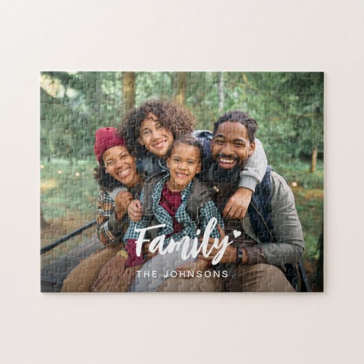 Gepersonaliseerde familienaam Hartfoto Puzzel Legpuzzel (Horizontaal)