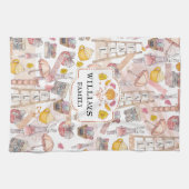 Gepersonaliseerde familienaam Herfst Waterverf Theedoek (Horizontaal)