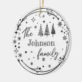 Gepersonaliseerde familienaam Holiday Keepsake Keramisch Ornament (Links)