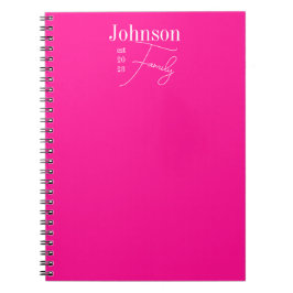 Gepersonaliseerde familienaam Hot Pink Notitieboek
