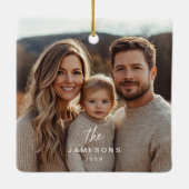 Gepersonaliseerde Familienaam Jaar Foto Ornament (Achterkant)