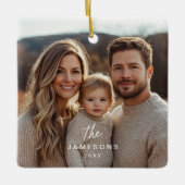 Gepersonaliseerde Familienaam Jaar Foto Ornament (Voorkant)