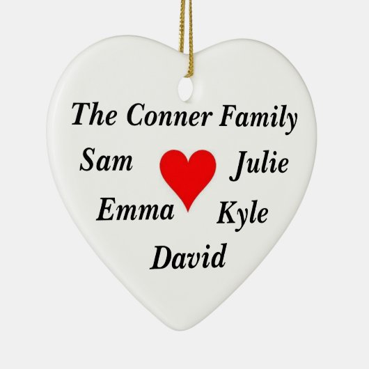 Gepersonaliseerde familienaam keramisch ornament (Rechts)