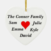 Gepersonaliseerde familienaam keramisch ornament (Voorkant)