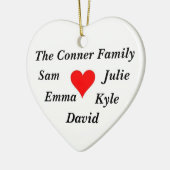 Gepersonaliseerde familienaam keramisch ornament (Links)