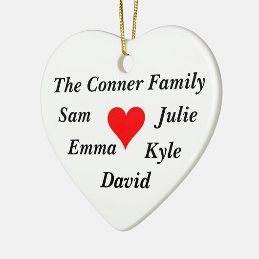 Gepersonaliseerde familienaam keramisch ornament (Links)