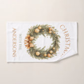 Gepersonaliseerde familienaam Kerst handdoek (Handdoek)
