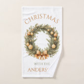 Gepersonaliseerde familienaam Kerst handdoek (Handdoek)