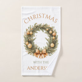 Gepersonaliseerde familienaam Kerst handdoek