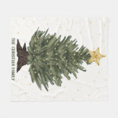 Gepersonaliseerde Familienaam Kerstdeken Fleece Deken (Voorkant (Horizontaal))