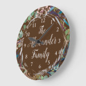 Gepersonaliseerde Familienaam Klok Elegante Krans (Hoek)