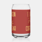 Gepersonaliseerde familienaam Koffie Blikvorm Glas (Links)