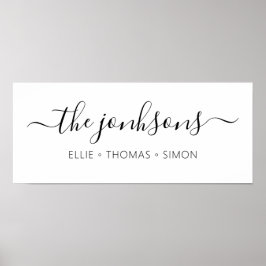 gepersonaliseerde familienaam modern minimalistisc poster
