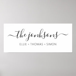 gepersonaliseerde familienaam modern minimalistisc poster