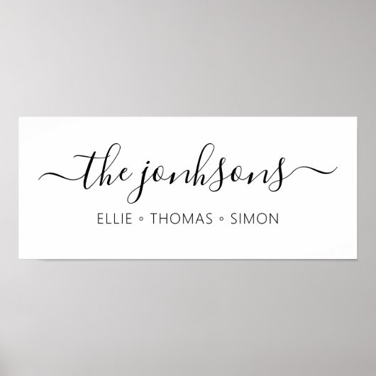 gepersonaliseerde familienaam modern minimalistisc poster (Voorkant)